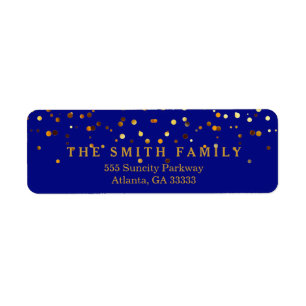 Blue Imitate Gold Glitzer Foil Confetti