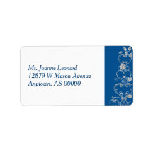 Blue Imitats Diamond Herz Swirt Adressetiketten