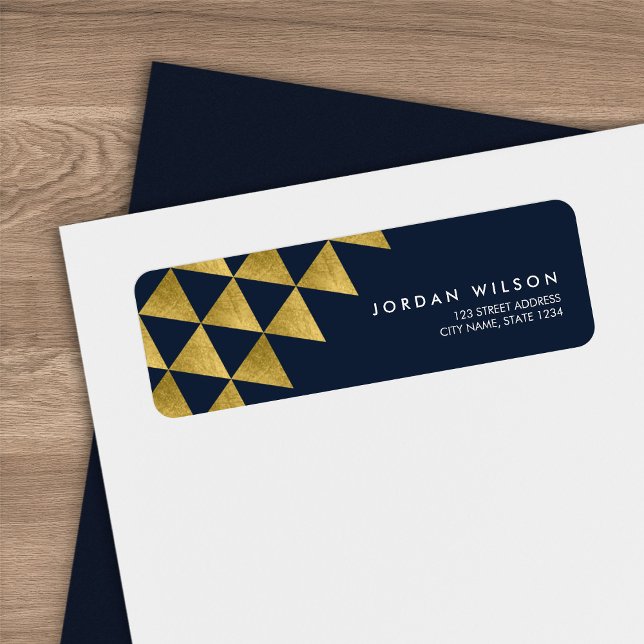 Blue Imitats Gold Triangle Abstrakt Moderne Adress (Von Creator hochgeladen)