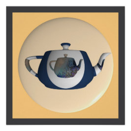 Blue Impressionist Double Teapot Poster