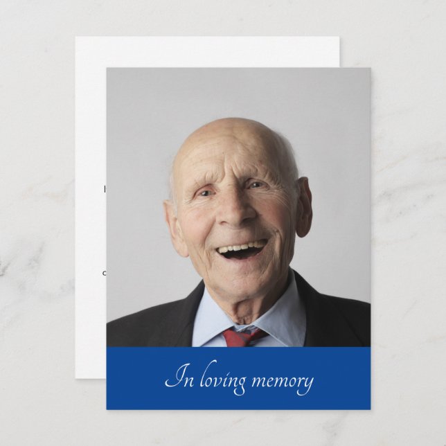 Blue in Love Memory - reduziertes Announcement-Fot Einladung (Vorne/Hinten)