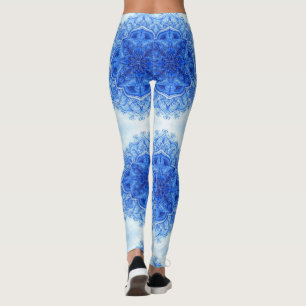 Blue India entwirft Leggings-Yogapflanze Leggings