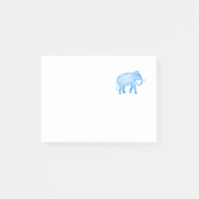 Blue Indian Elephant mit Extravagantem Muster Post-it Klebezettel (Vorderseite)