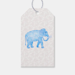 Blue Indian Pattern Elephant Geschenkanhänger