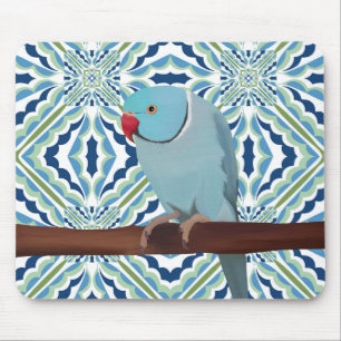 Blue Indian Ringneck Parakeet Mousepad