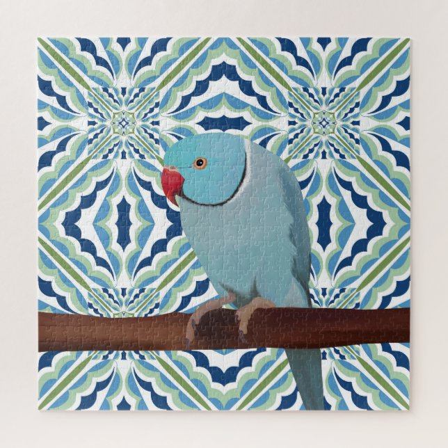 Blue Indian Ringneck Parakeet Puzzle (Vertikal)