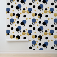 Blue Indigo Gold Polka Dot
