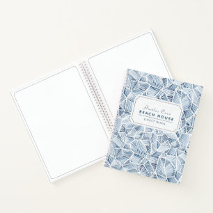 Blue Indigo Muster Vacation Rental Guest Book Notizbuch