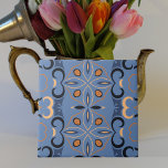 Blue Indigo Orange Bohemisches ethnisches Mosaikmu Fliese<br><div class="desc">Diese exquisite dekorative Keramik-Kachel präsentiert ein lebendiges und auffälliges Design,  das geometrische Formen nahtlos in zauberhaften Blau- und Orangetönen kombiniert. Mit seiner harmonischen Verbindung von Farben und Mustern,  fügt diese Kachel eine Touch der Kunst und Verlockung zu jedem Raum.</div>