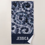 Blue Indigo Shibori Gefärbte Krawatte Personalisie Strandtuch<br><div class="desc">Kann vollständig an Ihre Bedürfnisse angepasst werden.
© Gorjo Designs. Made for you via Zazzle Plattform. 

// Benötigen Sie Hilfe bei der Anpassung Ihres Designs? Andere Ideen got? Kontaktieren Sie mich (Zoe) direkt.</div>