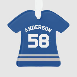 Blue Individuelle Name, Number, Foto Sports Jersey Ornament