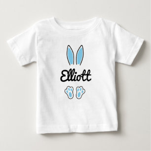 Blue Individuelle Name Osterfest Bunny Ears Fee Baby T-shirt