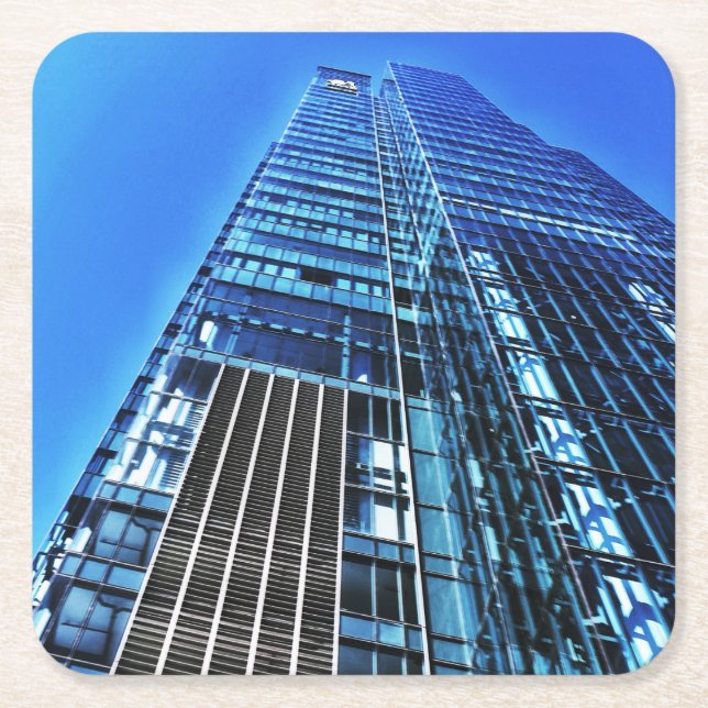 Blue Industrial Gebäude Paper Untersetzer (Vorderseite)