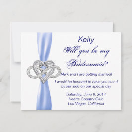 Blue Infinity Heart Bridesmaid Card Einladung