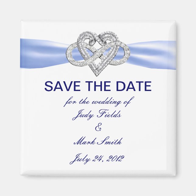 Blue Infinity Heart Save the Date Magnet (Vorne)