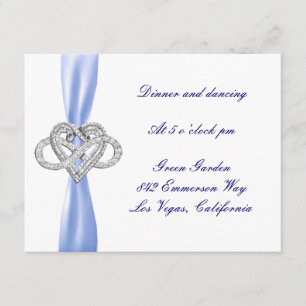 Blue Infinity Heart Wedding Reception Card Begleitkarte