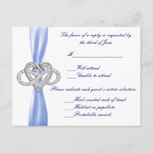 Blue Infinity Heavy Response Card RSVP Karte