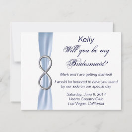 Blue Infinity Wedding Bridesmaid Card Einladung