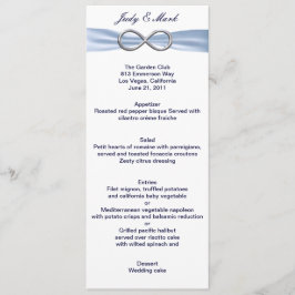 Blue Infinity Wedding Menu Card Menükarte