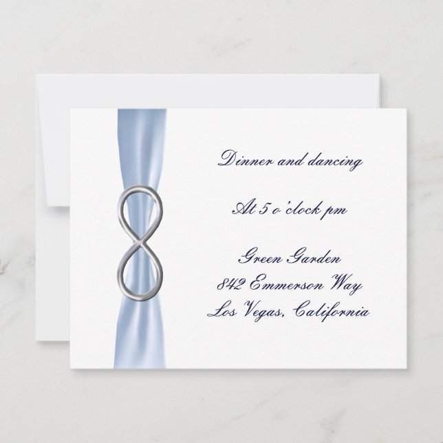 Blue Infinity Wedding Reception Card Einladung (Vorderseite)