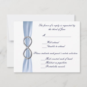 Blue Infinity Wedding Response Card RSVP Karte