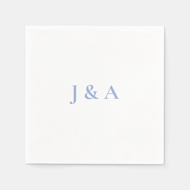 Blue Initials Wedding Napkin Serviette (Vorderseite)