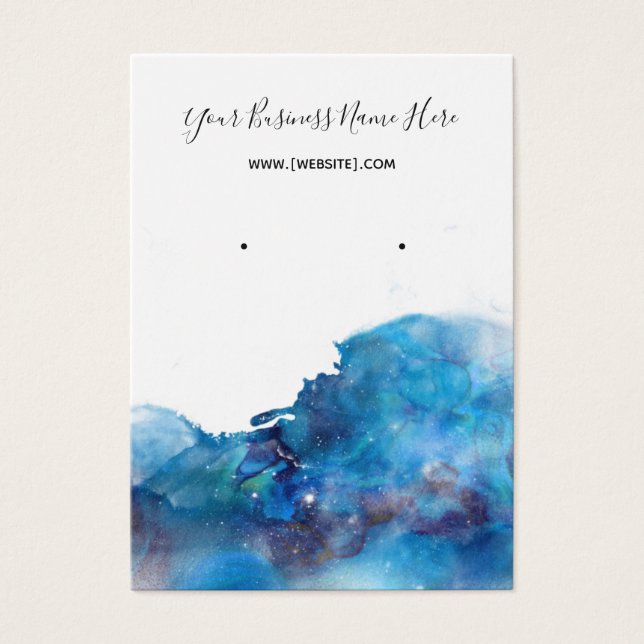 Blue Ink Ombre Earring Display Card (Vorderseite)