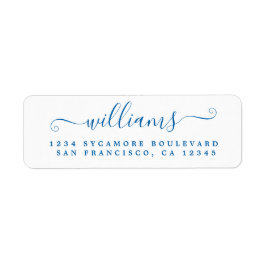 Blue Ink Script Nachname Rücksendeadresse