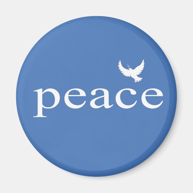 Blue Inspiration Peace Zitat Magnet (Vorne)