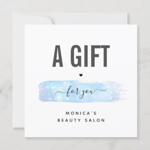 Blue Iridescent Brush Stroke Logo Schönheit Makeup