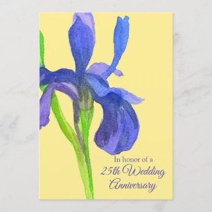 Blue Iris 25-jähriges Party zum Hochzeitstag Einladung