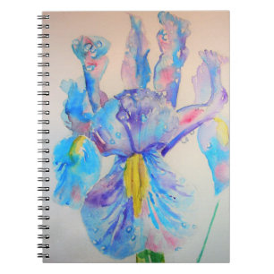 Blue Iris Art Blumengestalt Notizblock