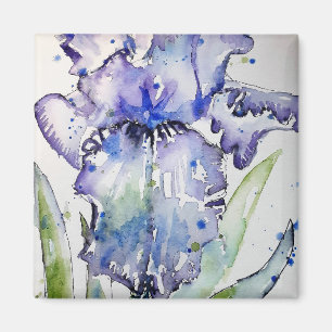Blue Iris Arte e Cultura Blume Magnet
