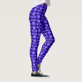 Blue Iris Blume Abstrakt Nattern Muster Leggings