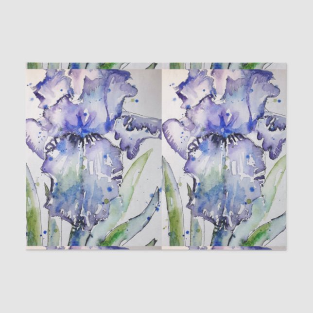 Blue Iris Blume Art Collection Seidenpapier (Vorderseite)