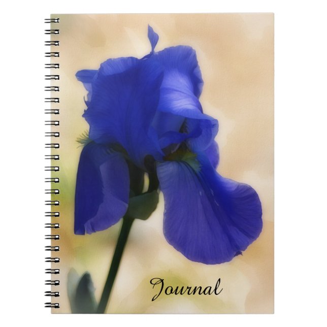 Blue Iris Blume Art Personal Journal Notizblock (Vorderseite)