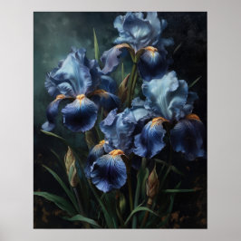 Blue Iris Blume Art Print Poster