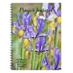 Blue Iris Blume Bible Verse Prayer Journal Notizblock