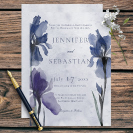 Blue Iris Blume Blue Modern Wedding Einladung