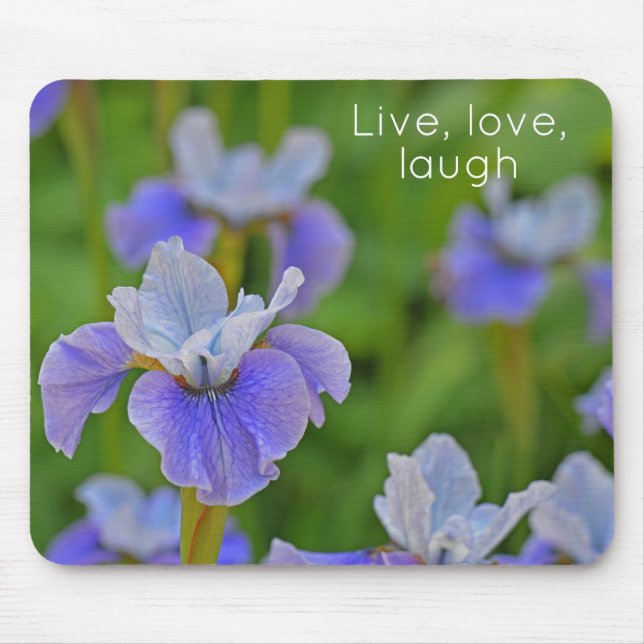 Blue Iris Blume Botanisches Foto Mousepad (Vorne)