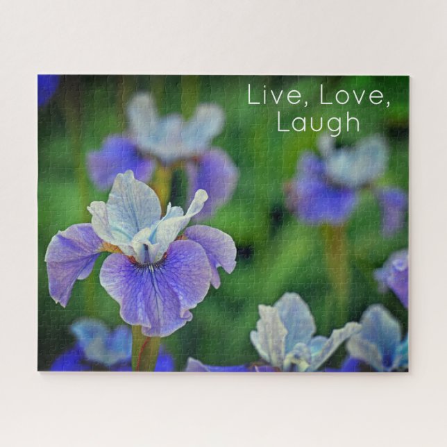 Blue Iris Blume Botanisches Fotorätsel Puzzle (Horizontal)