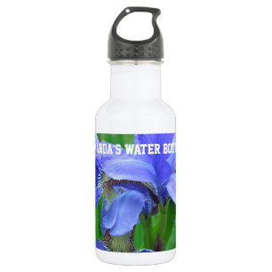 Blue Iris Blume Edelstahlflasche