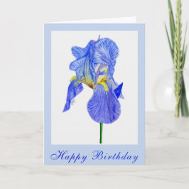 Blue Iris Blume Geburtstagkarte Karte