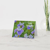 Blue Iris Blume mit Beileid Condolence