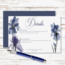 Blue Iris Blume Moderne Hochzeitdetails
