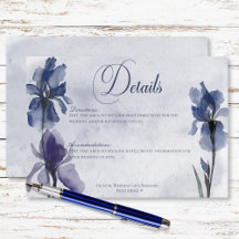 Blue Iris Blume Modernes Blue Wedding Details
