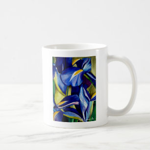 Blue Iris Blume Original Aquarellmalerei Kaffeetasse