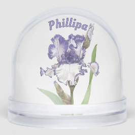 Blue Iris Blume Personalisierte botanische Kunst Schneekugeln