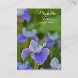 Blue Iris Blume Portrait Save the Date Begleitkarte