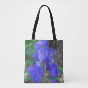 Blue Iris Blume Tote Beutel
